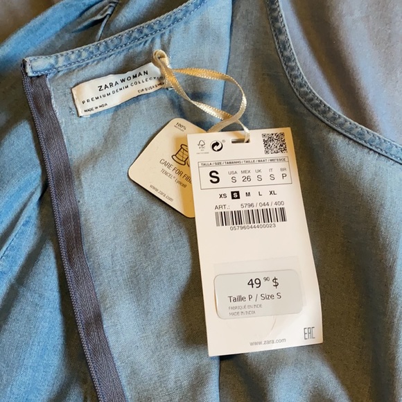 Blogger favourite!! Zara Denim Collection Dress w/wrist tie detail - Picture 2 of 5